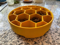 SodaPup Honeycomb geltonas lėto valgymo dubenėlis šunims
