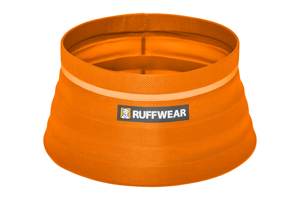 Ruffwear Bivy sulankstomas dubenėlis šunims – oranžinis, išskleistas