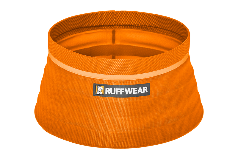 Ruffwear Bivy sulankstomas dubenėlis šunims – oranžinis, išskleistas