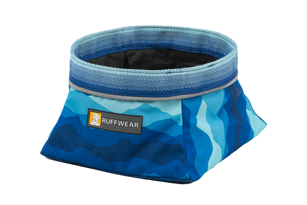 Ruffwear Quencher sulankstomas dubenėlis šunims – Coastal Mountains raštas