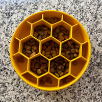 SodaPup Honeycomb geltonas lėto valgymo dubenėlis šunims