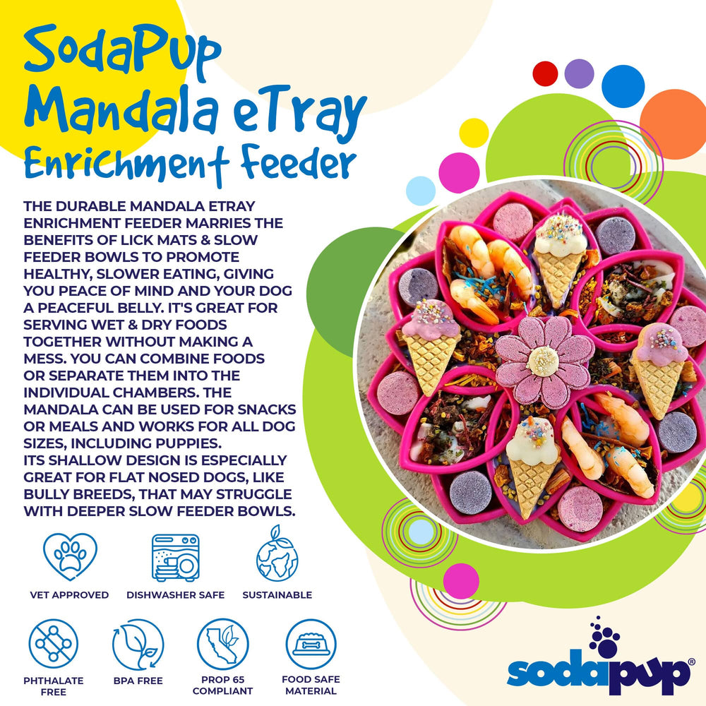 SodaPup Mandala mėlynas lėto valgymo padėklas šunims