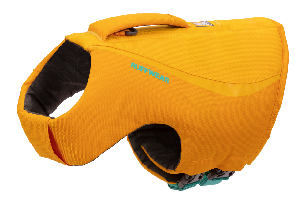 Ruffwear Float Coat oranžinė gelbėjimosi liemenė šunims – kairė pusė