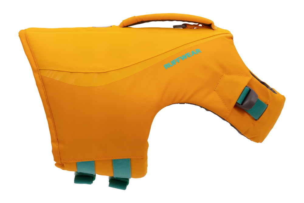 Ruffwear Float Coat oranžinė gelbėjimosi liemenė šunims – šoninis vaizdas