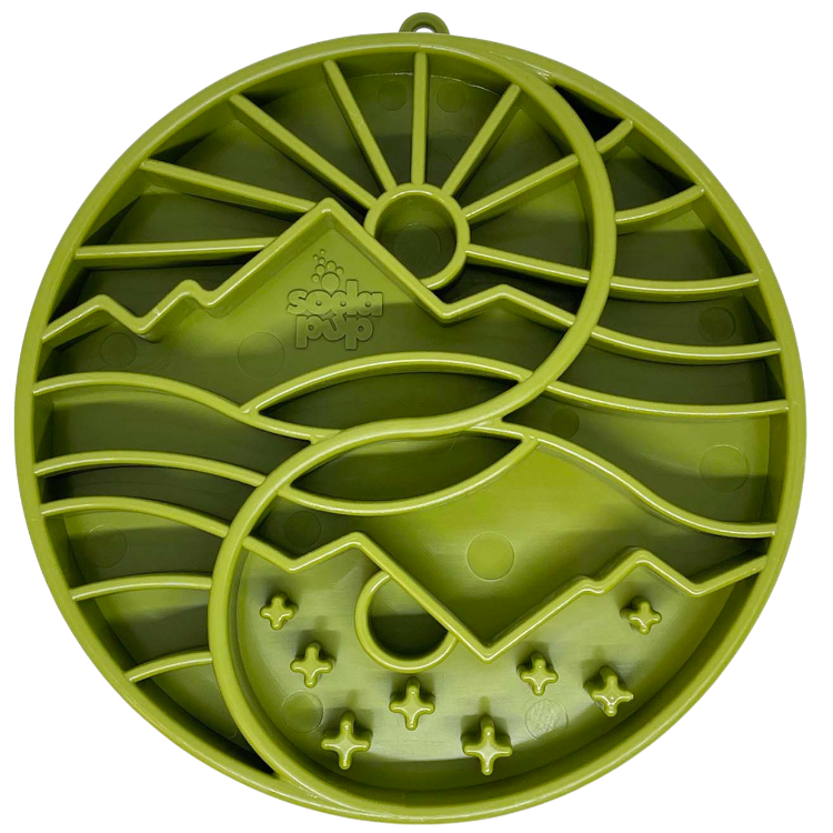 SodaPup Sun and Moon žalias lėto valgymo padėklas šunims