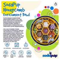 SodaPup Honeycomb geltonas lėto valgymo dubenėlis šunims