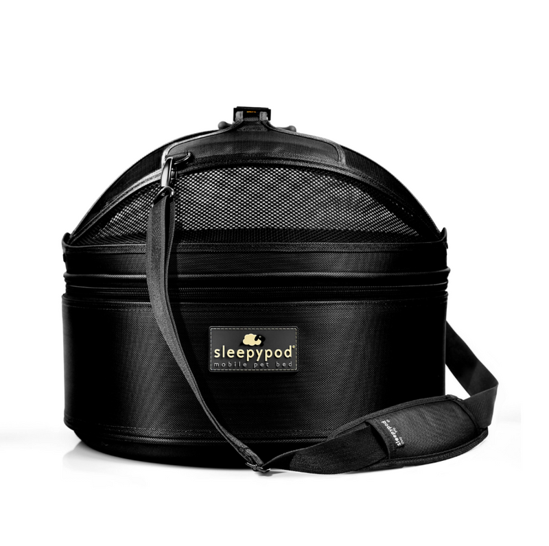 Sleepypod Mobile Pet Bed juodas kelioninis guolis-krepšys šuniui
