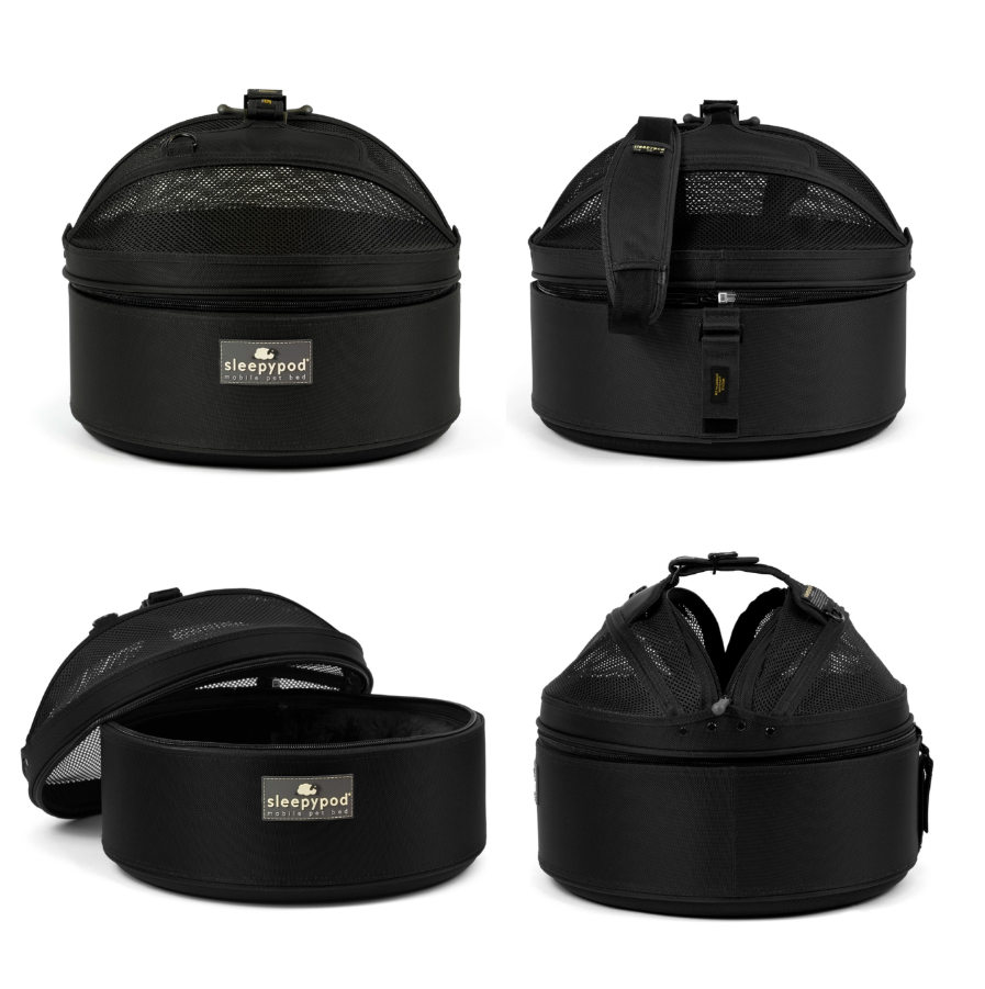 Sleepypod Mobile Pet Bed juodas kelioninis guolis-krepšys šuniui