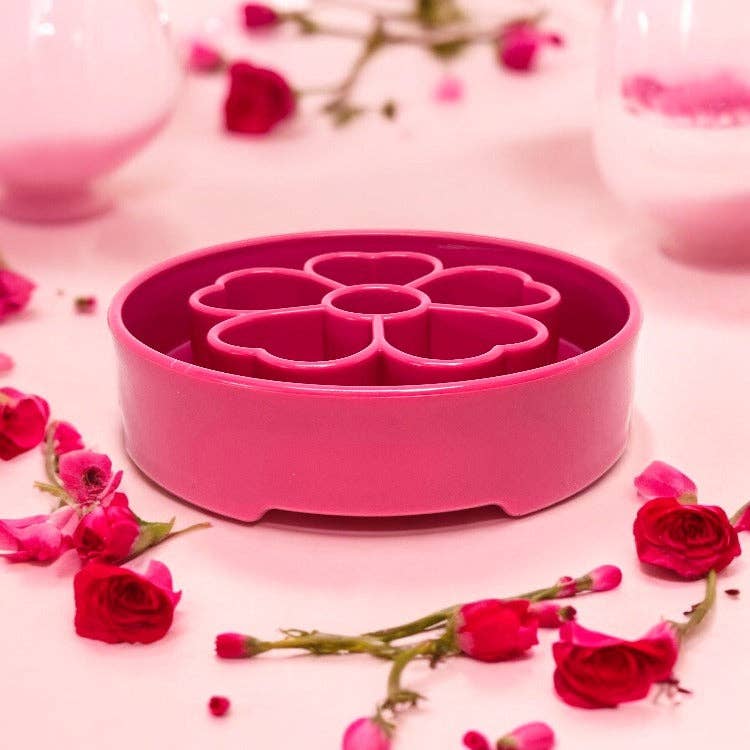 SodaPup Flower rožinis lėto valgymo dubenėlis šunims
