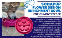 SodaPup Flower rožinis lėto valgymo dubenėlis šunims