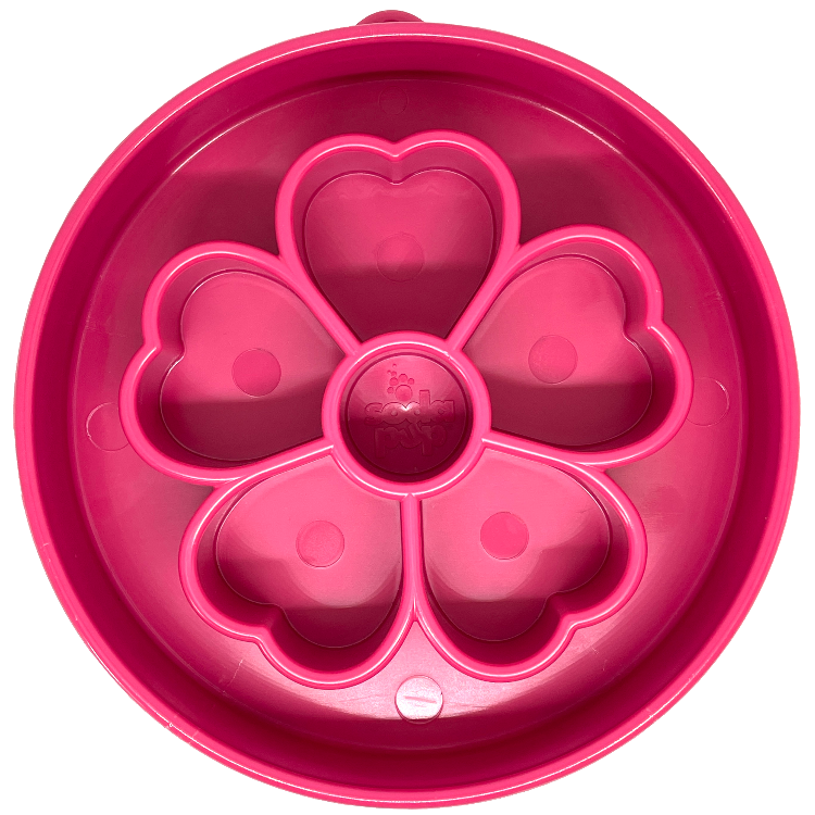 SodaPup Flower rožinis lėto valgymo dubenėlis šunims